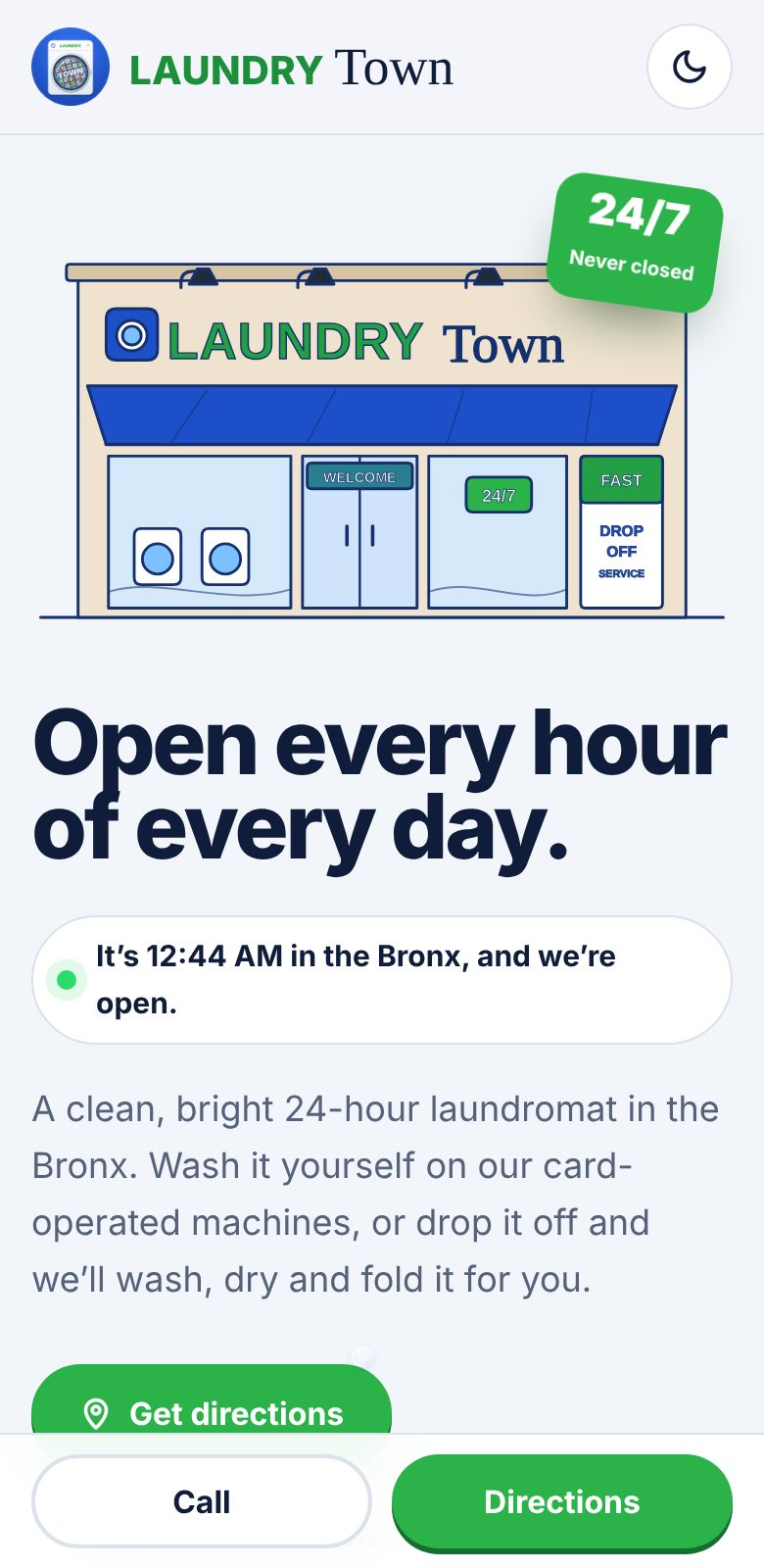 Laundry Town on a phone